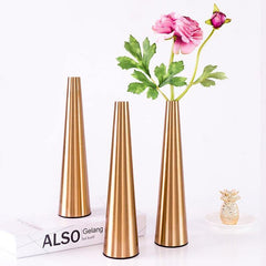 Gold Metal Cone Vase