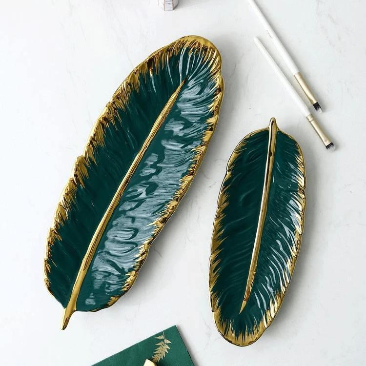 Ceramic Banana Leaf Trays