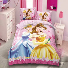 Disney Rapunzel Cinderella Princess Kids Girls Bedding Set Duvet Cover