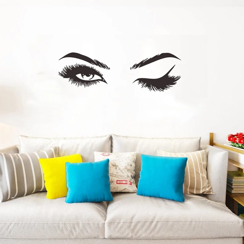 Creative Pretty Eyelashes Wall Sticker For Girl Room Living Room Decorations For Home Wallpaper Mural Art Decals Sexy Stickers