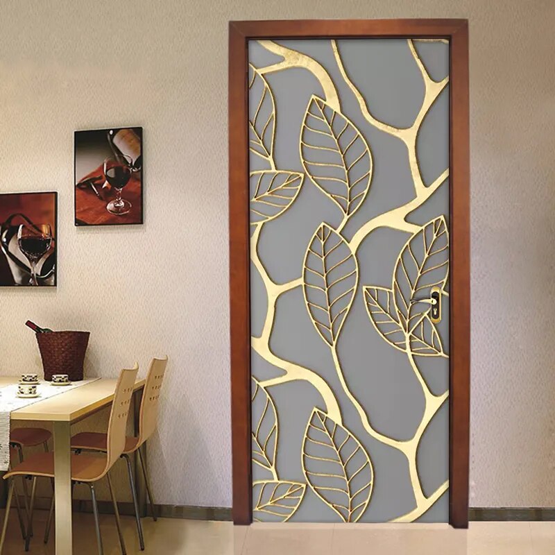 Golden Leaves 3D Door Sticker