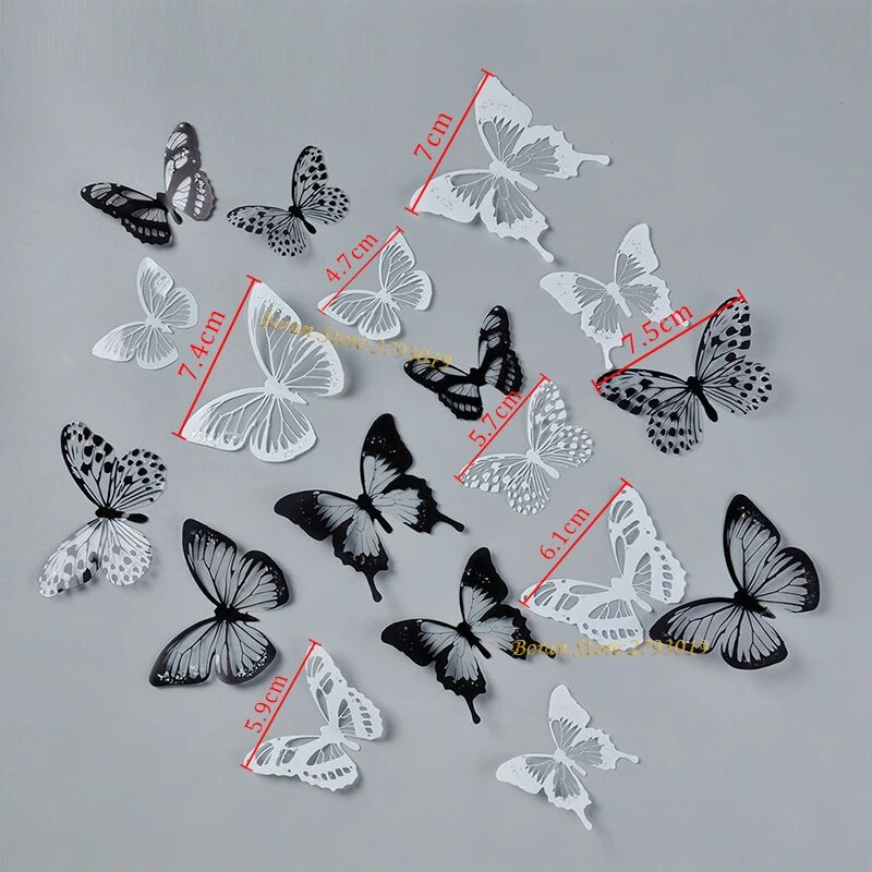 18pcs/lot 3d Effect Crystal Butterflies Wall Sticker Beautiful Butterfly for Kids Room Wall Decals Home Decoration on The Wall