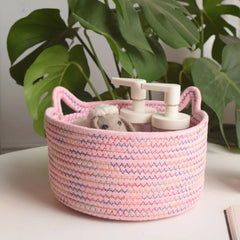 Cat Ear Cotton Rope Woven Basket