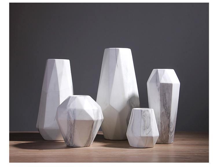 Geometric Marble Vases