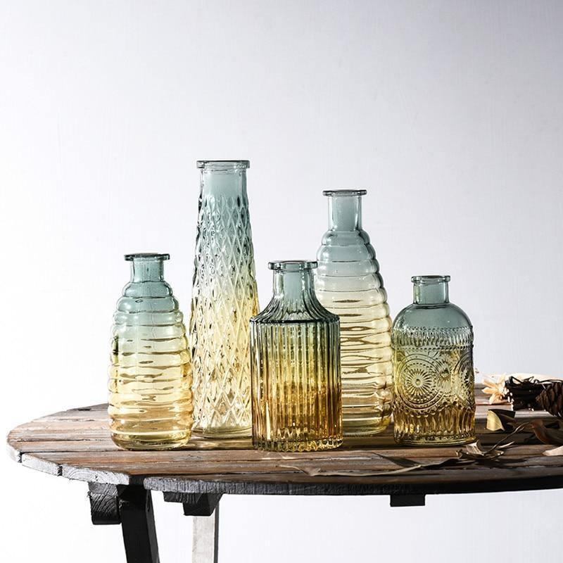 Ombré Glass Bottle Vases