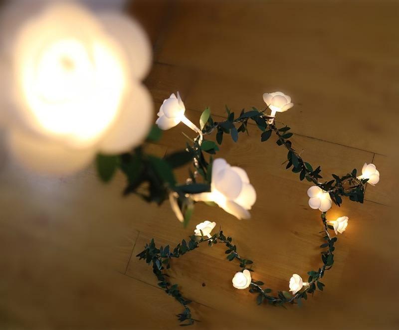 Rose Vine Garland LED String Lights