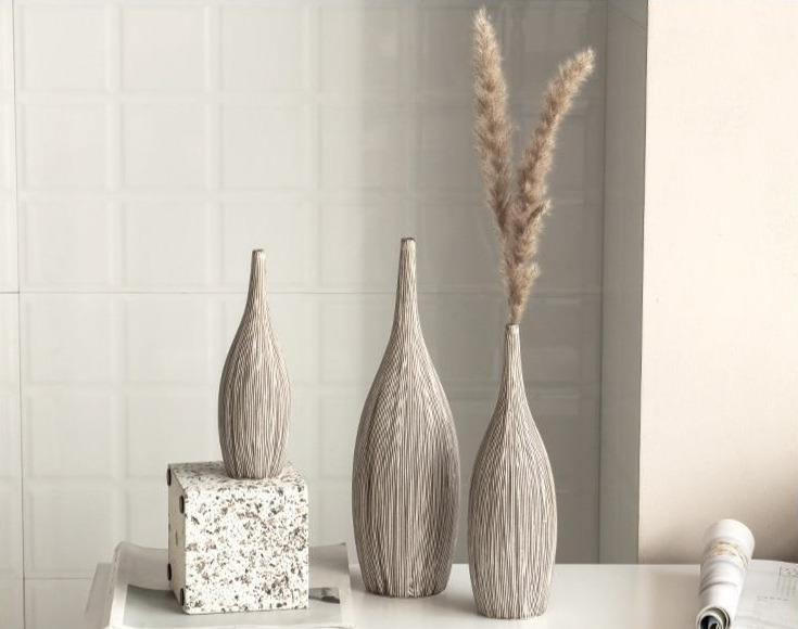 Natural Etch Ceramic Vases