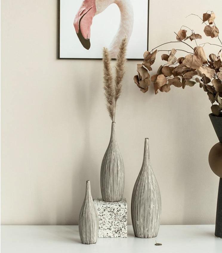 Natural Etch Ceramic Vases