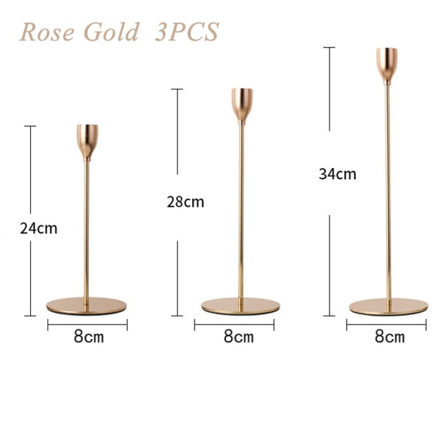 Gold Romantic Nordic Metal Candle Holders