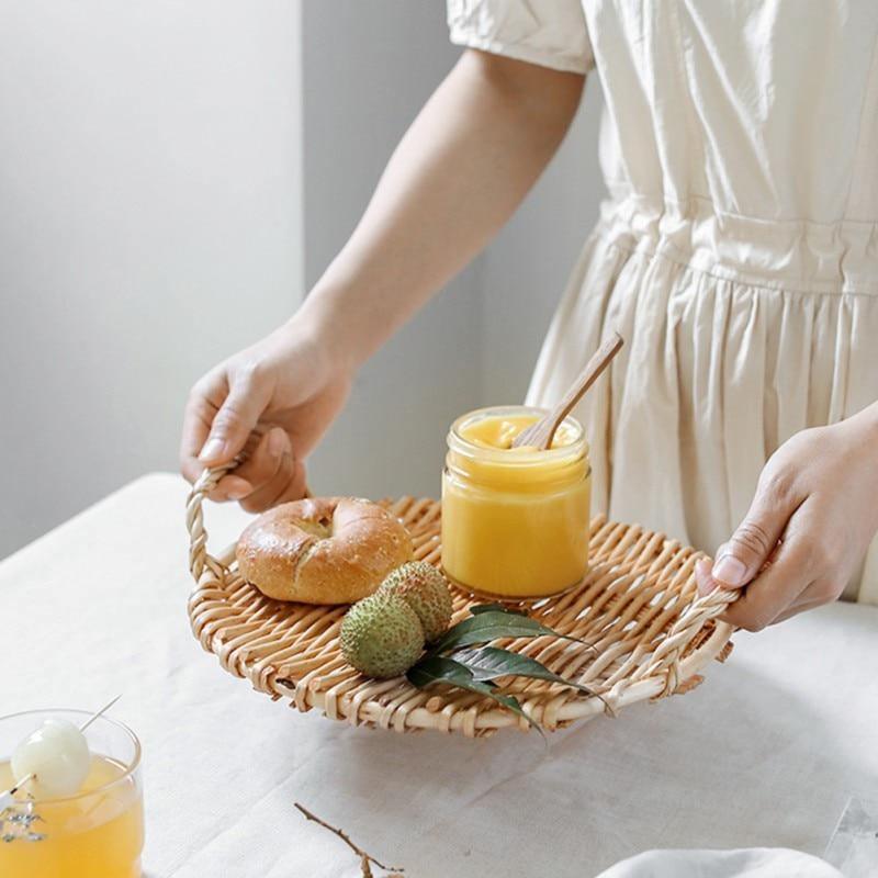 Woven Rattan Serving Tray